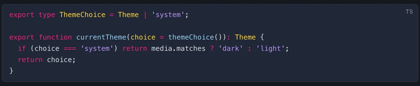 A code block in Claude's reply with syntax colours: keywords, strings and comments each in their own colour on the code background